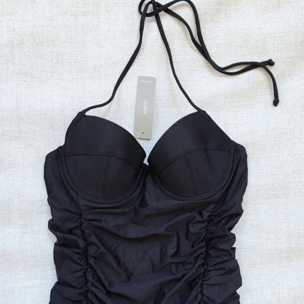 J.CREW  NWT HALTER UNDERWIRE BLACK SWIMSUIT 2
